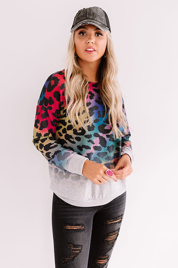 I'm Crazy For You Leopard Sweatshirt Image - 2