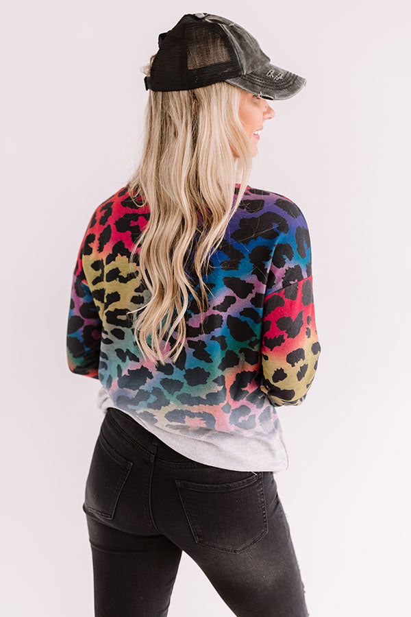 I'm Crazy For You Leopard Sweatshirt Image - 4