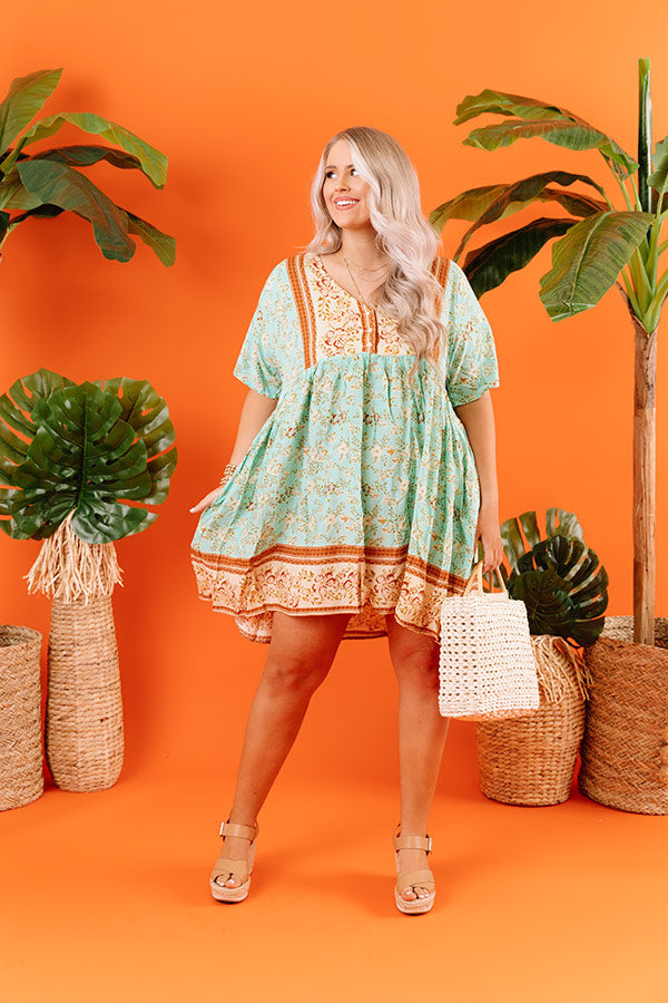 Madison Square Garden Babydoll Dress In Aqua   Curves Image - 2