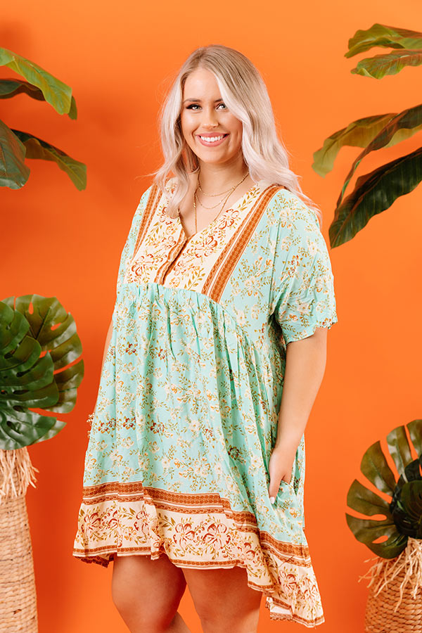 Madison Square Garden Babydoll Dress In Aqua   Curves Image - 3