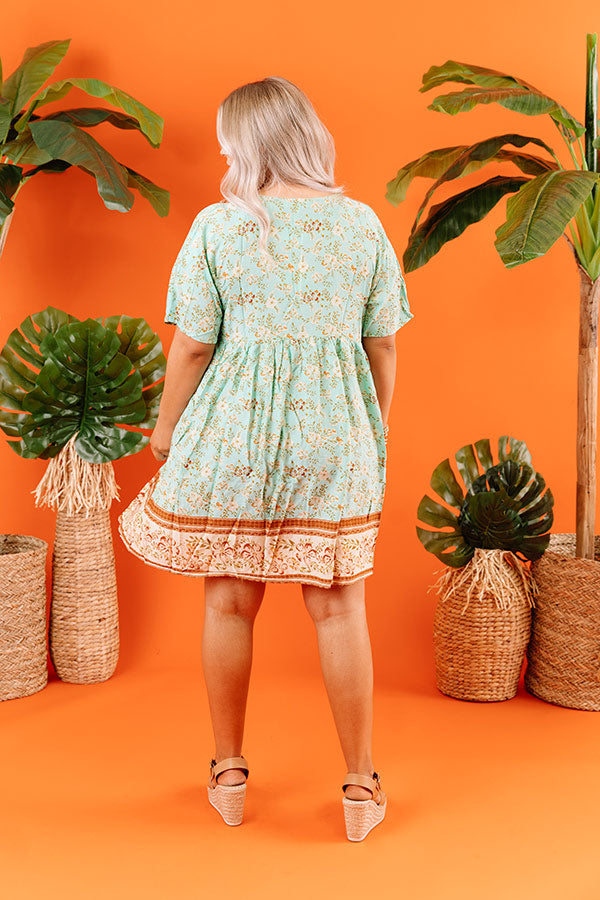 Madison Square Garden Babydoll Dress In Aqua   Curves Image - 4