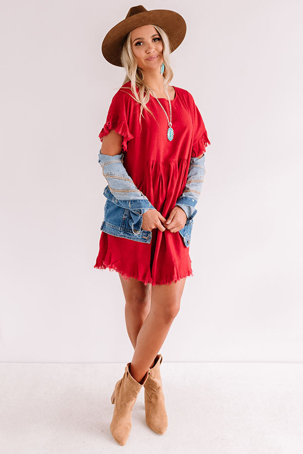 Really Lovely Babydoll Dress In Crimson Image - 4