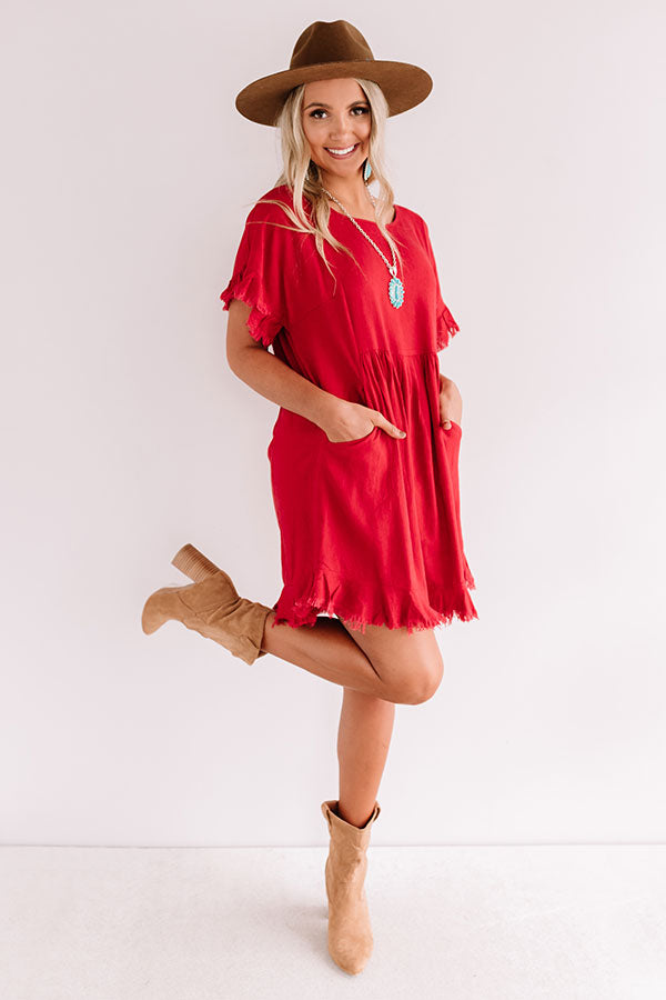 Really Lovely Babydoll Dress In Crimson Image - 3