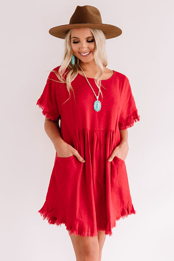 Really Lovely Babydoll Dress In Crimson Image - 1