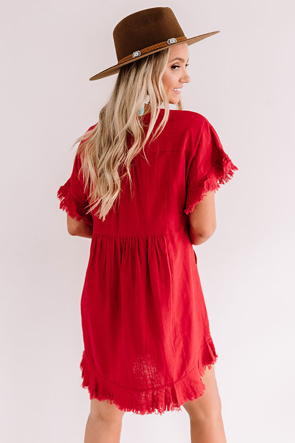 Really Lovely Babydoll Dress In Crimson Image - 5