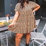 Swoon And Sway Leopard Shift Dress in Camel Curves Image - 1