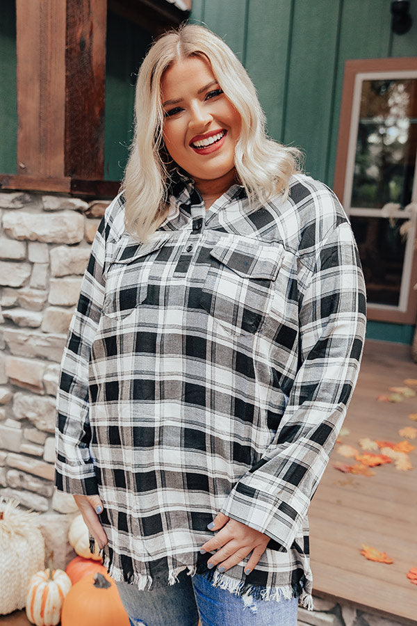 Pick Of The Plaid Tunic In Black   Curves Image - 1