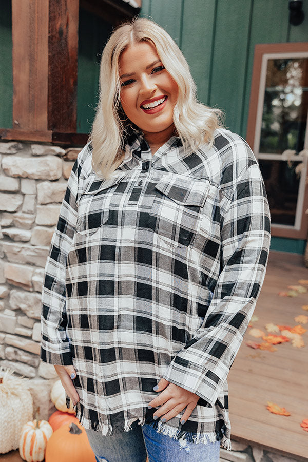 Pick Of The Plaid Tunic In Black   Curves
