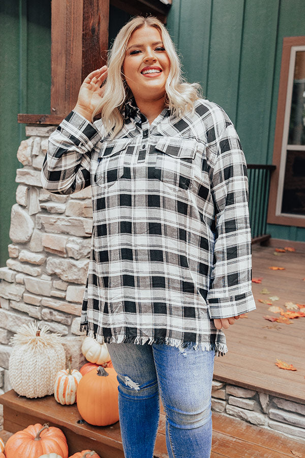 Pick Of The Plaid Tunic In Black   Curves Image - 3