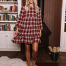 Cinnamon And Spice Plaid Babydoll Dress In Wine Image - 1