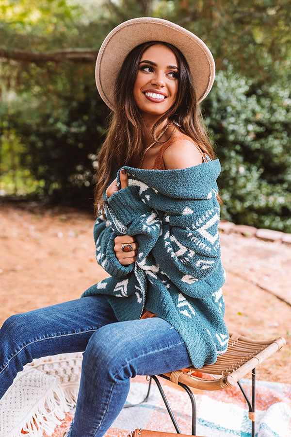 Campfires And Friends Cardigan In Teal • Impressions Online Boutique