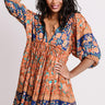 Blissful Bouquet Babydoll Dress In Rust Image - 1