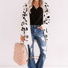Cozy By The Fireplace Leopard Cardigan In Ivory Image - 1