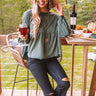 Fall Destination Babydoll Sweater In Hunter Green Image - 1