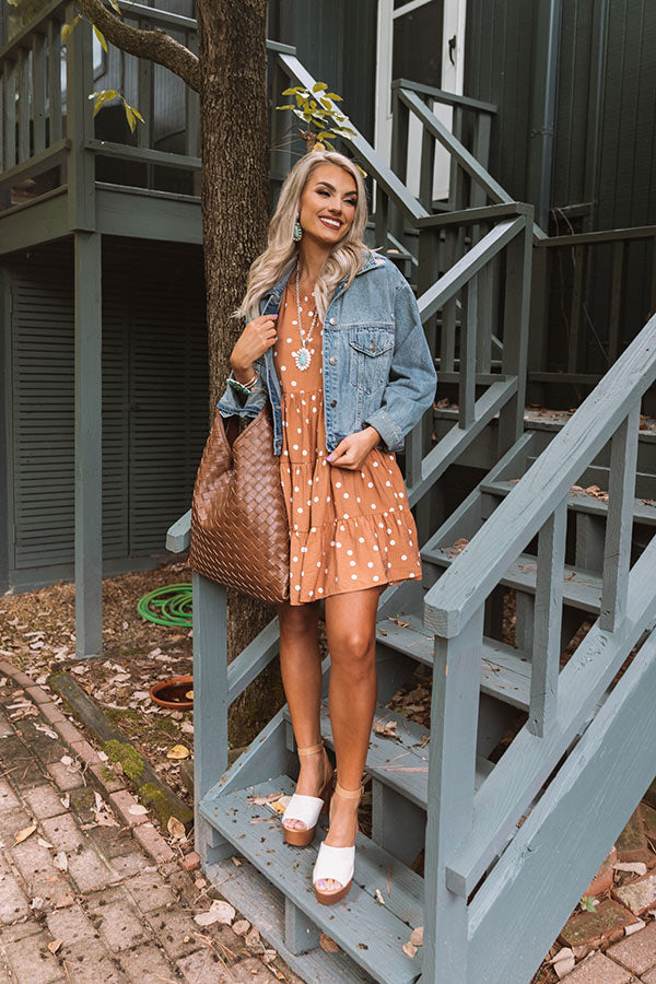 Chic Supply Shift Dress In Rust Image - 2