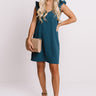 Song And Dance Ruffle Shift Dress In Teal Image - 1