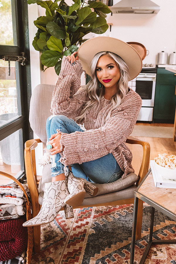 Fall Forever Chenille Sweater In Taupe Image - 2