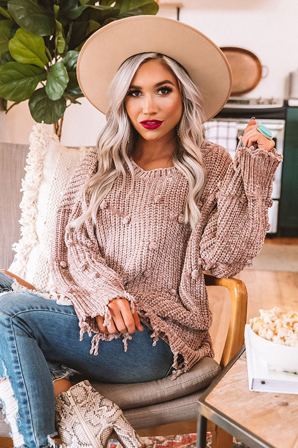 Fall Forever Chenille Sweater In Taupe Image - 3