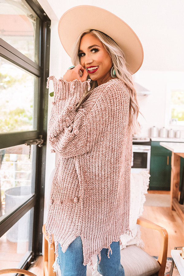 Fall Forever Chenille Sweater In Taupe Image - 4