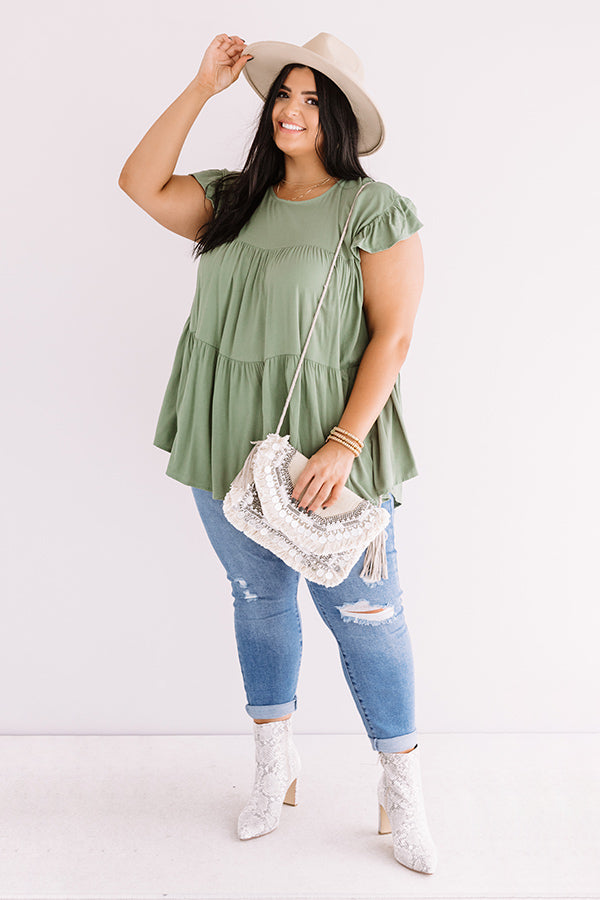 Love A Latte Babydoll Top In Pear Curves Image - 2