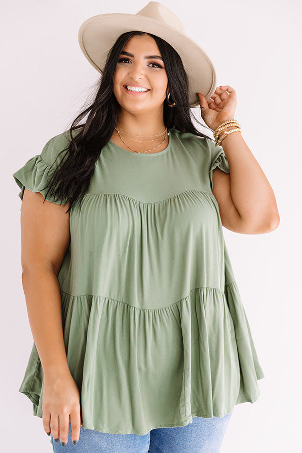 Love A Latte Babydoll Top In Pear Curves Image - 4