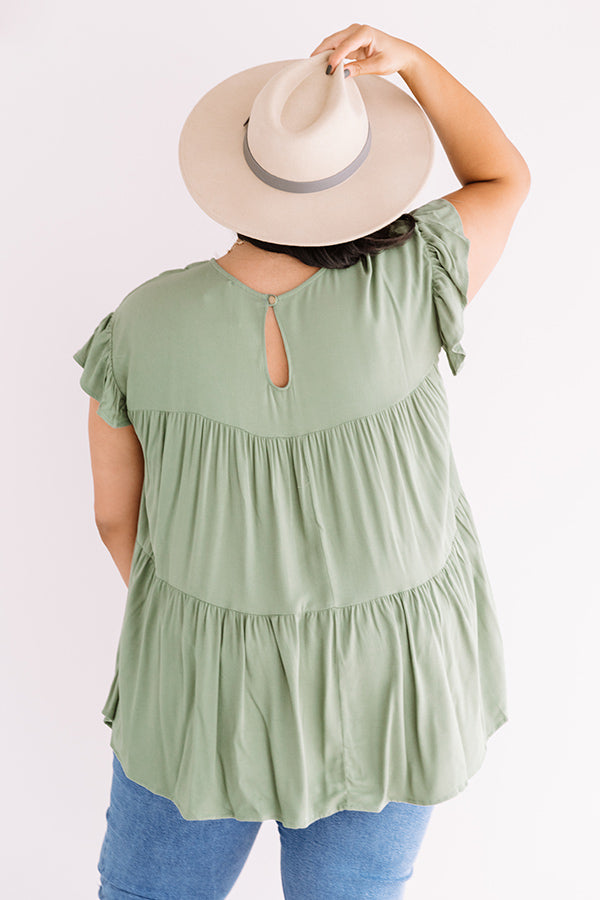 Love A Latte Babydoll Top In Pear Curves Image - 5