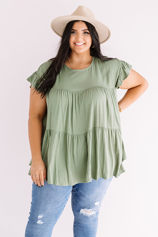 Love A Latte Babydoll Top In Pear Curves Image - 3