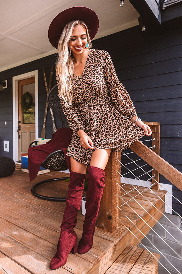 Brunch Babe Leopard Dress In Brown Image - 1