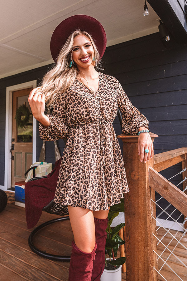 Brunch Babe Leopard Dress In Brown Image - 3