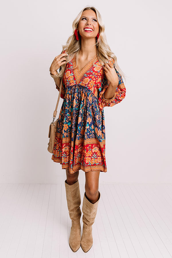 Blissful Bouquet Babydoll Dress In Red Image - 3