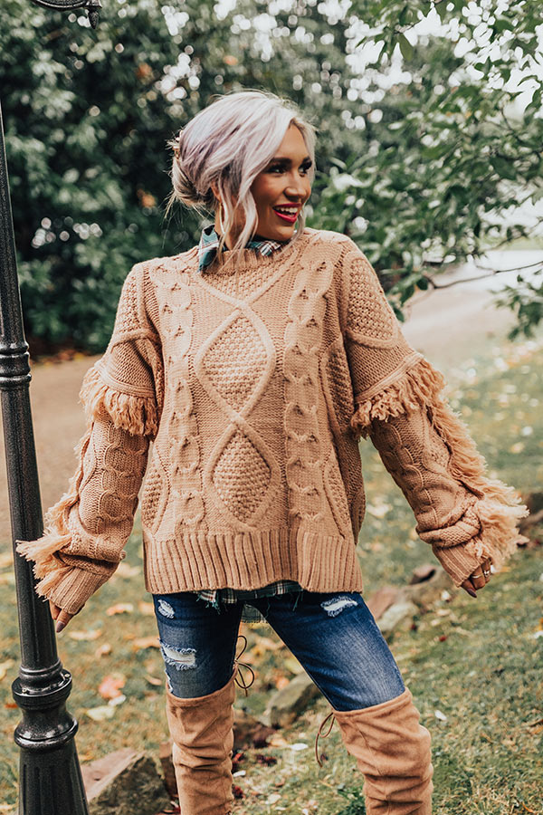 Cozy With You Cable Knit Sweater in Iced Mocha