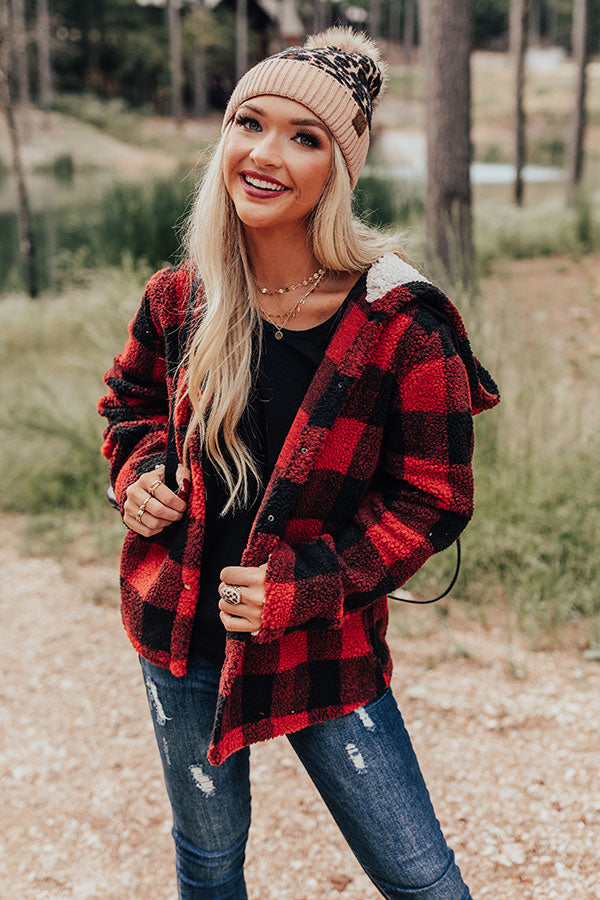 Plaid And Pumpkins Sherpa Jacket Image - 1