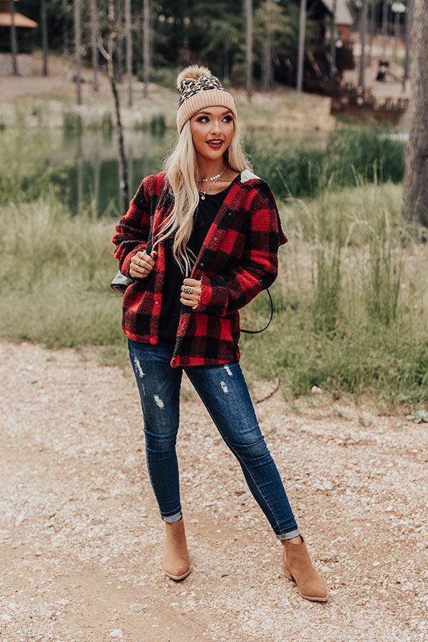 Plaid And Pumpkins Sherpa Jacket Image - 2