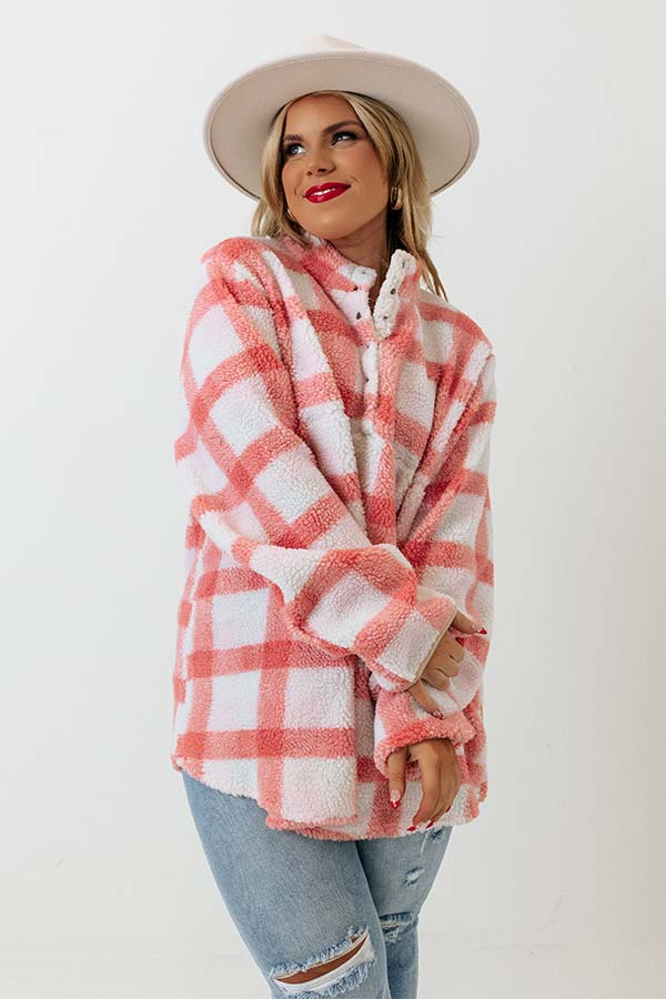 Candlelight Cozy Sherpa Pullover    Curves Image - 1