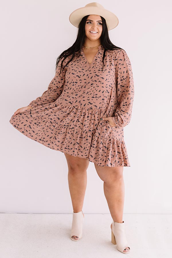 Vermont Visit Shift Dress In Rustic Rose Curves