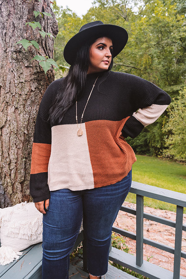 Vermont Fall Color Block Sweater   Curves
