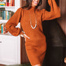 Fall In NYC Sweater Dress in Rust Image - 1