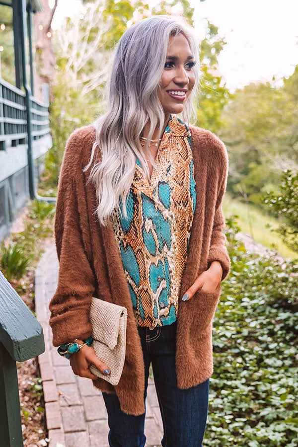 Fall Getaway Ultra Soft Cardigan in Cinnamon Image - 1