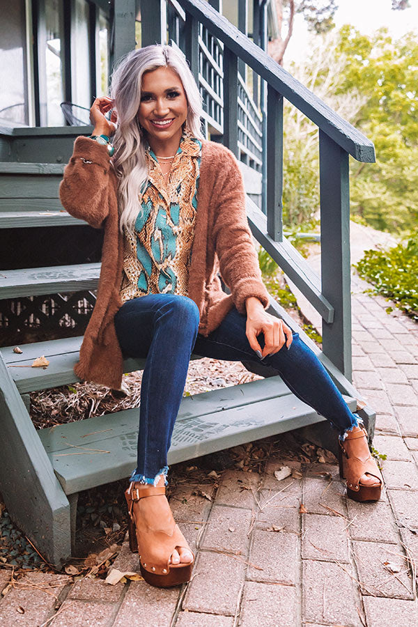 Fall Getaway Ultra Soft Cardigan in Cinnamon Image - 2