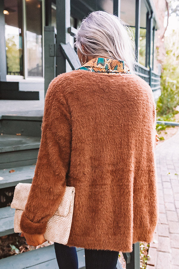Fall Getaway Ultra Soft Cardigan in Cinnamon Image - 5