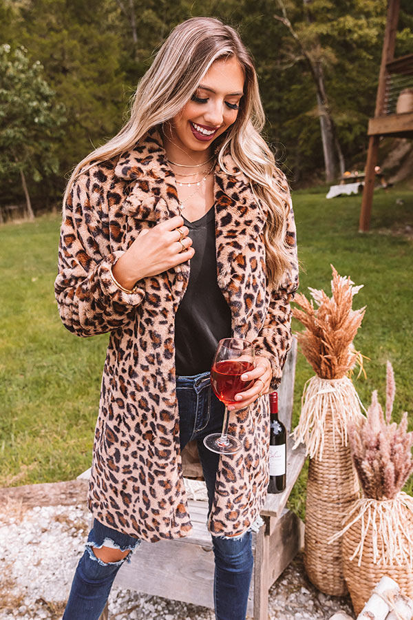 The One For Me Leopard Plush Coat • Impressions Online Boutique