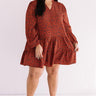 Vermont Visit Shift Dress In Rust Curves Image - 1