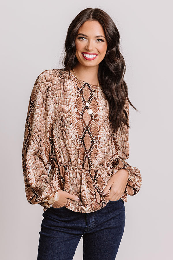 Vineyard Tour Snake Print Top Image - 1