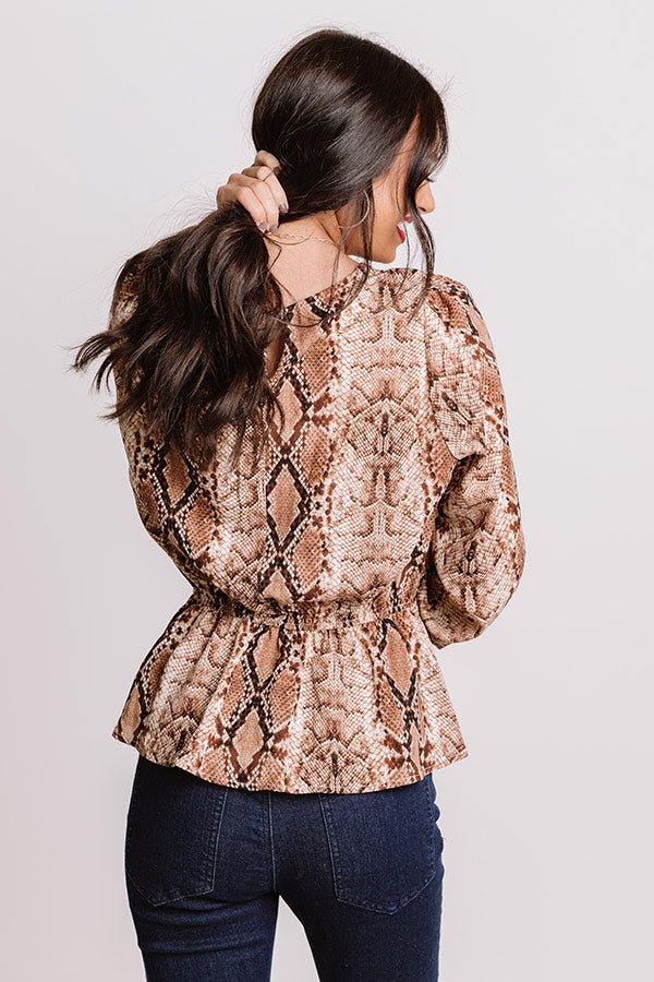 Vineyard Tour Snake Print Top Image - 5