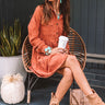 Fall Adventure Babydoll Corduroy Dress In Rust Image - 1