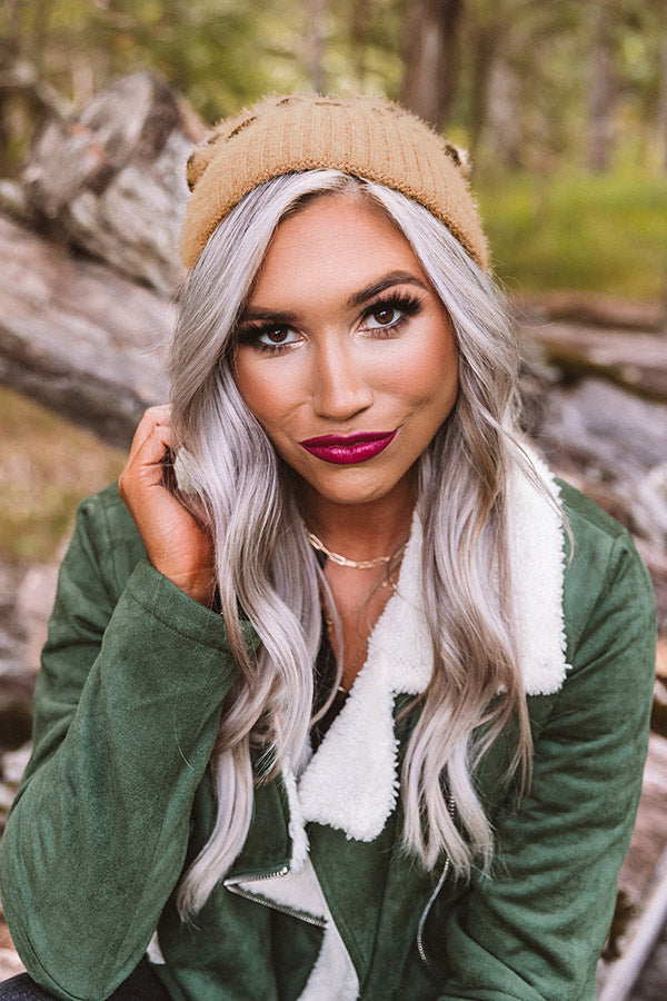 North Lake Leopard Beanie in Brown Image - 2