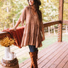Warm Smiles Shift Dress In Camel Image - 1