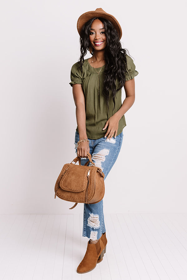 Soft Lie Shift Top In Army Green Image - 2