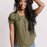 Soft Lie Shift Top In Army Green Image - 1