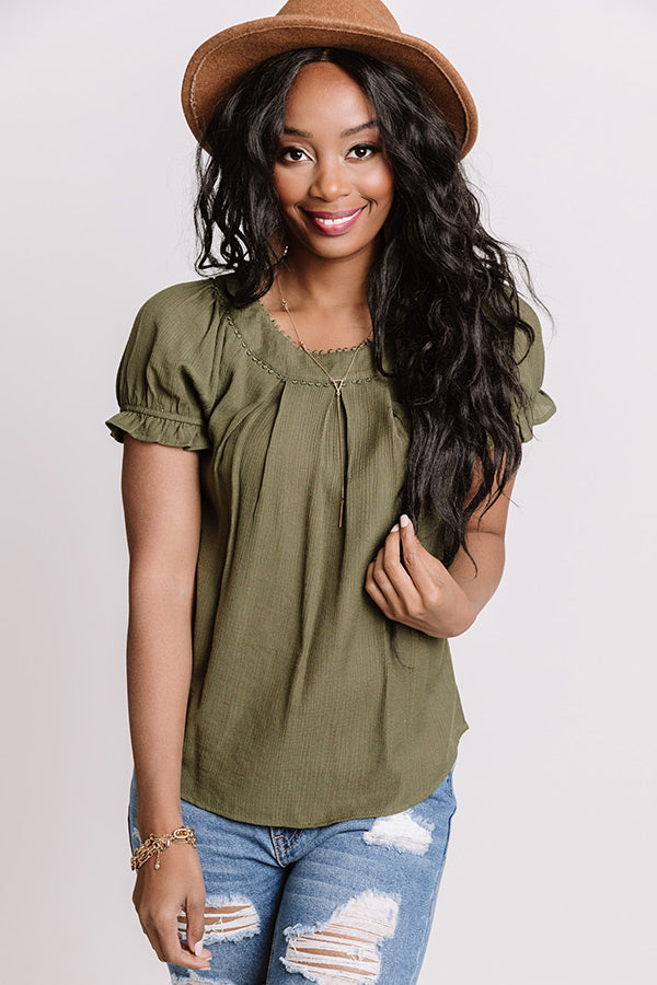 Soft Lie Shift Top In Army Green Image - 3